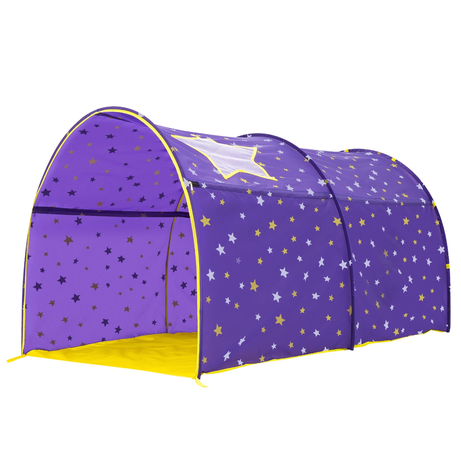 Purple Glow-in-the-Dark Starry Twin Bed Tent Playhouse
