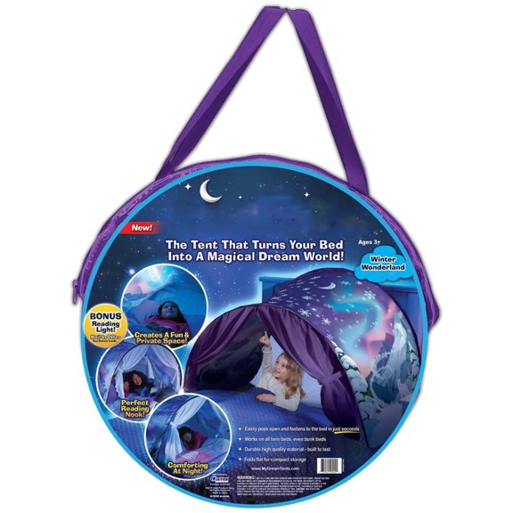 Kids Bed Tent Winter Wonderland, Play Tent with Reading Light