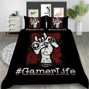 Kids Bedding Set 3D Gamepad Bedding Set for Boys Gamer Comforter Cover Set,Full (80"x90")