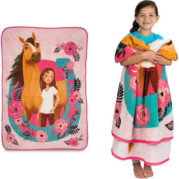 Kids Bedding Super Soft Micro Raschel Throw, 46 in x 60 in, Spirit Riding Free