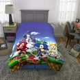 thumbnail image 1 of Kids Bedding Super Soft Microfiber Reversible Comforter, Twin/Full, Sonic The Hedgehog, Anime, 1 of 6