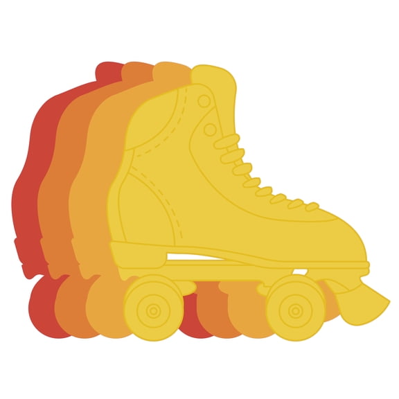 Kids Bedroom 15" x 20" Vinyl Art Roller Skates Multicolored Wall Decoration Sticker Recreational Activity Sport & Transportation Shoes Design Removable Home Wall Decal