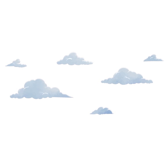 Kids Bedroom Baby Nursery Beautiful Rain Clouds Decoration Multicolored Design Removable Vinyl Wall Decal - 8" x 20" Home Living Room Mini Sky Clouds Mural DIY Decoration Adhesive Wall Sticker