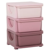Kids Bedroom Furniture 3 Tier Kids Storage Unit Dresser Tower with Drawers Chest Toy Organizer for Bedroom Nursery Kindergarten Living Room for Boys Girls Toddlers, Pink,Baby Cribs