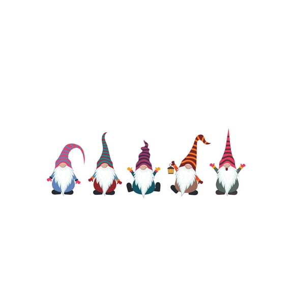 Kids Bedroom Living Room Cut Tree Trunk Gnomes House Decal Mythological Small Humanoid Creatures Vinyl Adhesive Wall Decoration - 16" x 20" Home Nursery Art Treasure Guardians Dwarfs Wall Sticker