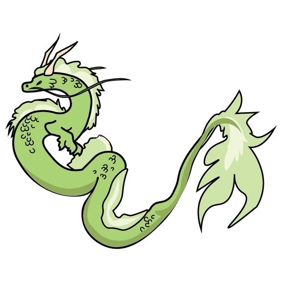 Kids Bedroom Nursery Art 17" x 20" Legendary Chinese Mythology Dragon Creature Decoration Multicolored Art Design Vinyl Adhesive Wall Decal - Home Living Room Serpentine Monster Wall DÃ©cor Sticker