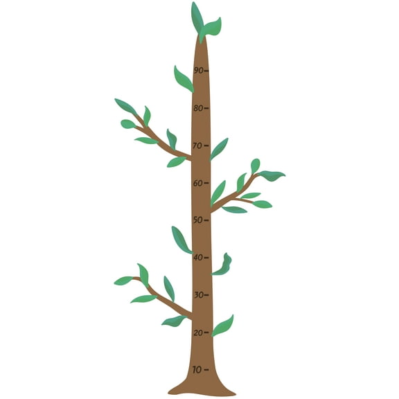 Kids Bedroom Nursery Removable Growth Chart Tree Decoration Multicolored Height Measuring Scale Design Vinyl Adhesive Wall Decal - 20" x 44" Home Living Room Easy To Apply Height Tree Wall Sticker