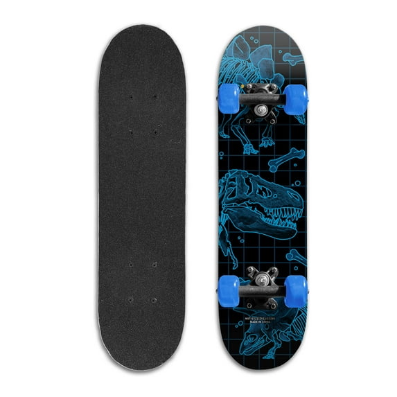 Kids Beginner Skateboard from Rude Boyz - Learn Skateboarding in Style - Mini Wooden Cruiser Board with Cool Graphics for Boys & Girls 5-9 Years - 24” Deck, 54mm Wheels, Lightweight - Safe & Durable