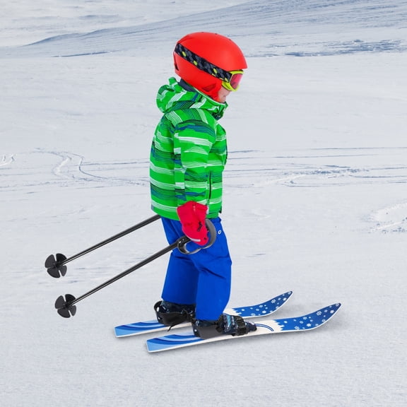 Kids Beginner Snow Skis with Ski Poles, Designed for Snow Surface Use, Max Load 110 lbs