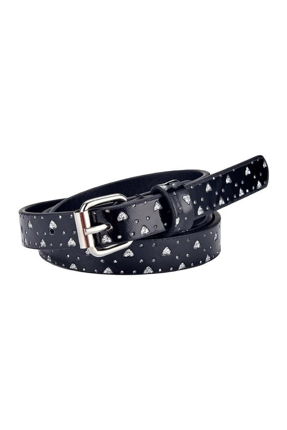 Kids Belt Child Boys Belts for Jeans Girls Dresses Pants Leather Waist Belt with Buckle Girls Belt Black