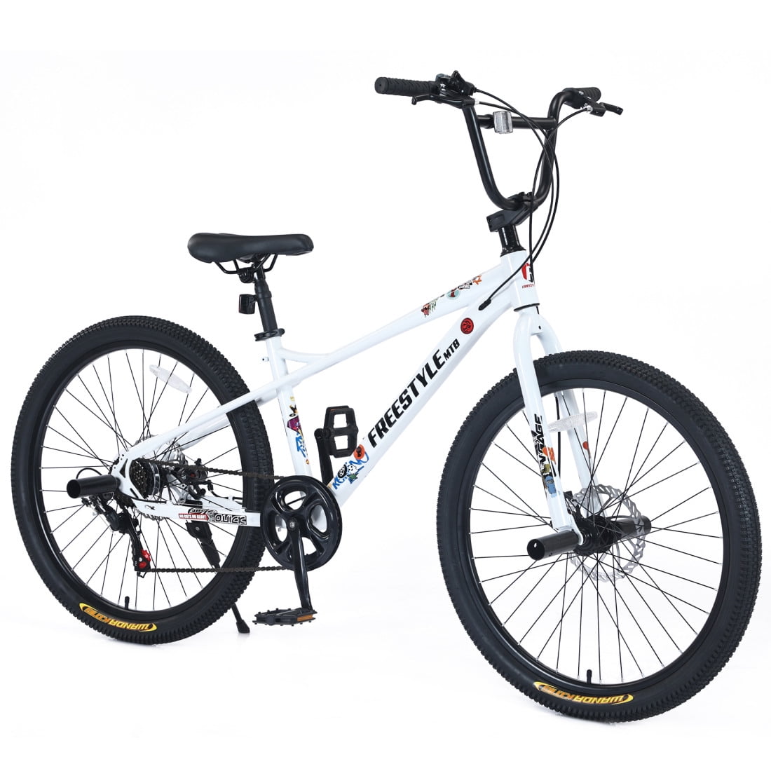 Kids Bike 26 inch Kids Bicycles Double Disc Brakes Freestyle Kids Bikes for Boys Girls Age 12 Years No Training Wheels White Walmart