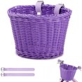 thumbnail image 2 of Kids Bike Basket With Bell - Handwoven Front Basket For Children's Bicycles & Scooters 2 of 10