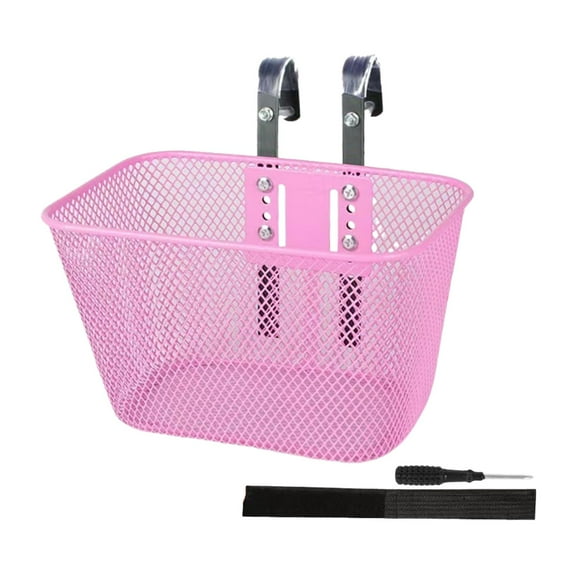 Kids Bike Basket Children Bicycle Basket Front Storage Sturdy Metal Construction for Boys and Girls Tricycles
