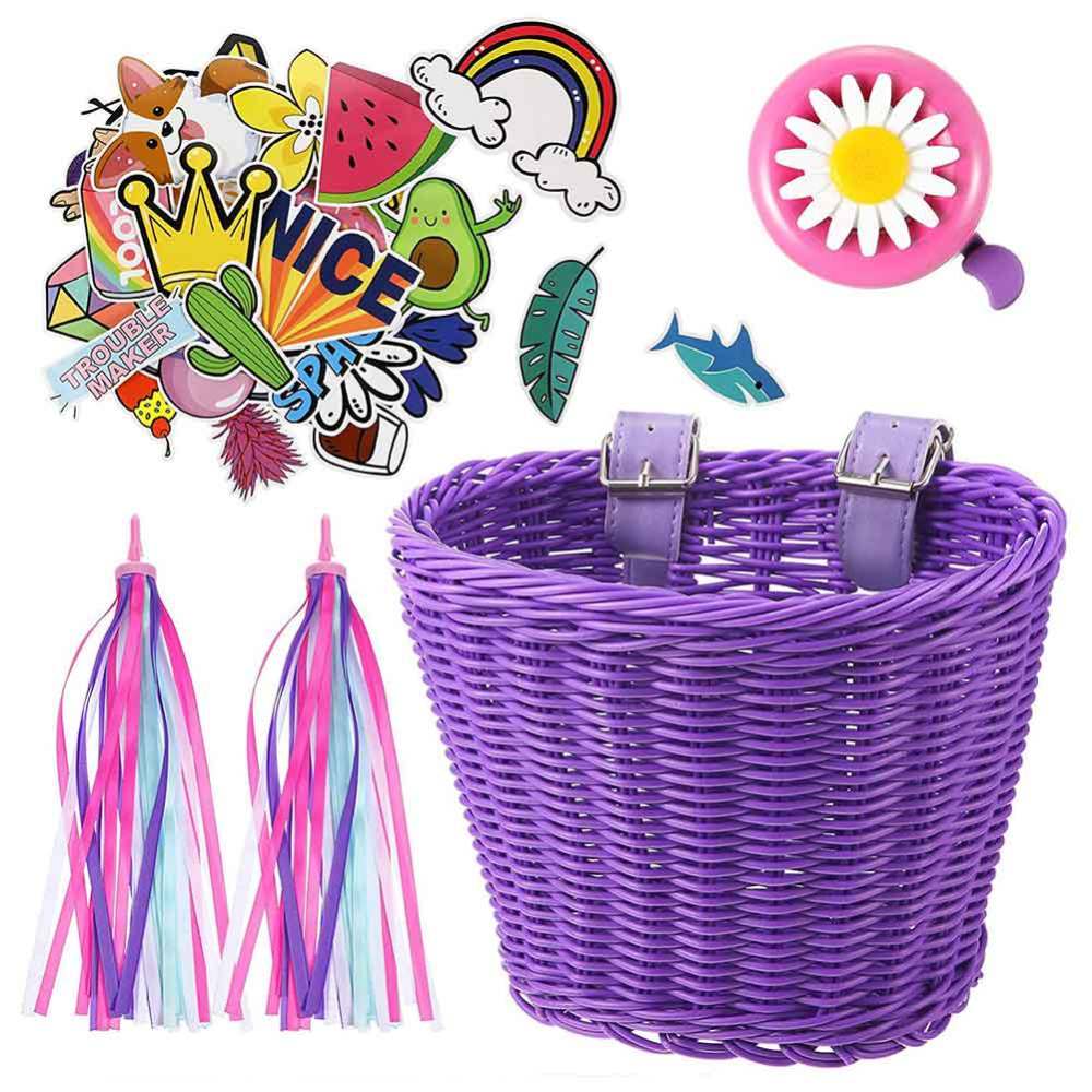 Kids Bike Basket For Girls Front Bike Accessories 14 To 16 Inch Wicker Kids Bike Basket For Girls Front Bike Accessories 14 To 16 Inch Wicker