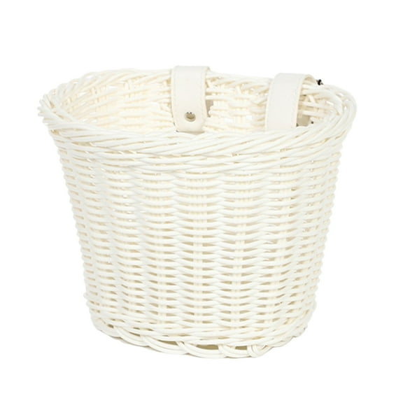 Kids Bike Basket Wicker Woven Front Bicycle Basket for Boys Girls Mini Handlebar Basket for Kids Bike Or Scooter
