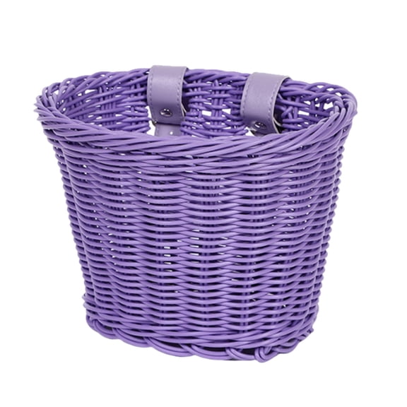 Kids Bike Basket Wicker Woven Front Bicycle Basket for Boys Girls Mini Handlebar Basket for Kids Bike Or Scooter