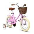 Kids'Bike Girls Bike 14 inch Wheels, 1Speed Child Bicycles for 24 Years, with Removable
