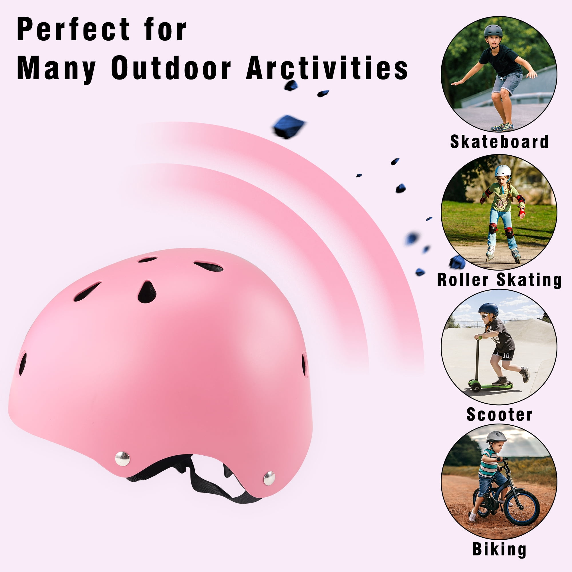 Kids Bike Helmet Set Toddler Helmet with Sports Protective Gear Set Knee Elbow Wrist Pads ​for Skateboard Cycling Scooter Rollerblading