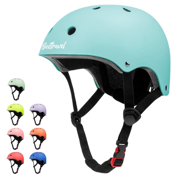 Kids Bike Helmet for Toddlers 3-8 Years, Adjustable Lightweight Multi-Sport Protection for Cycling & Skateboarding - Light Blue