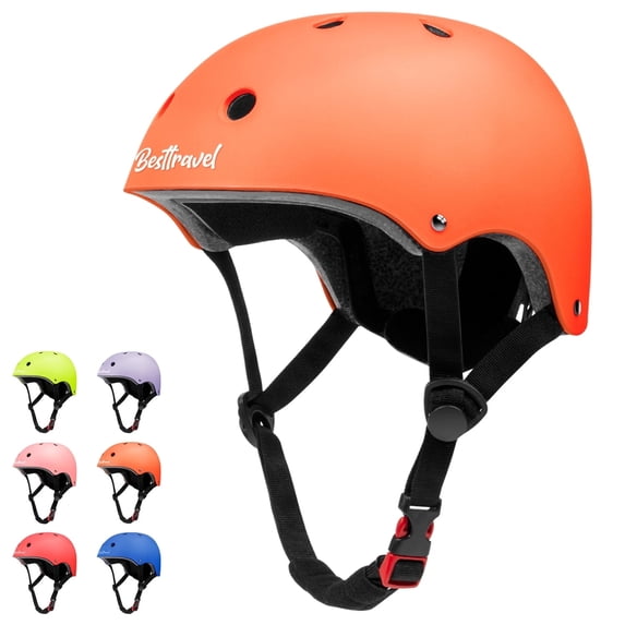 Kids Bike Helmet for Toddlers 3-8 Years, Adjustable Lightweight Multi-Sport Protection for Cycling & Skateboarding - Orange