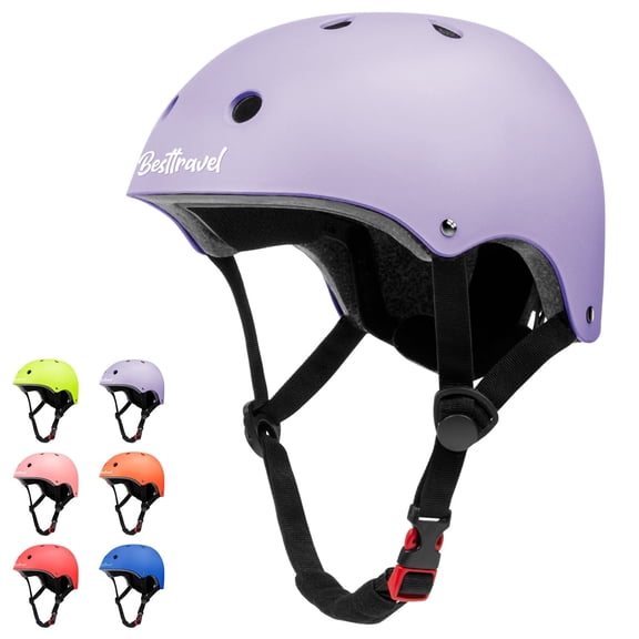 Kids Bike Helmet for Toddlers 3-8 Years, Adjustable Lightweight Multi-Sport Protection for Cycling & Skateboarding - Purple