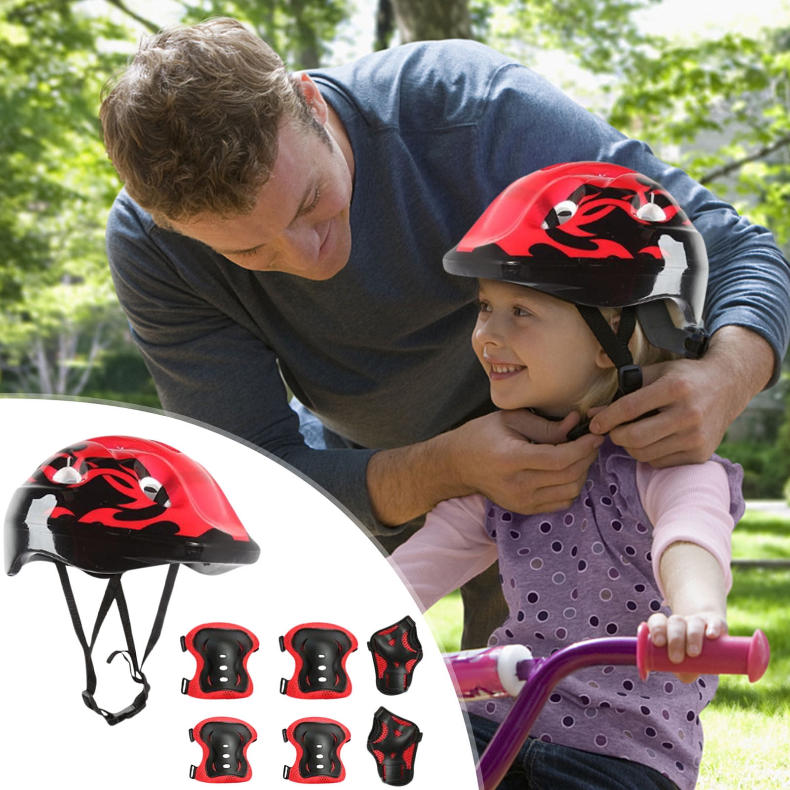 Kids Bike Helmets Ages 58, Kids Helmet and Pads Set, Protective Gear