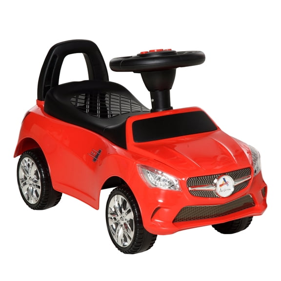 Kids Bike Kids Ride On Push Car, Foot-to-Floor Walking Sliding Toy Car for Toddler with Working Horn, Music, Headlights and Storage, Red,Boys Bike
