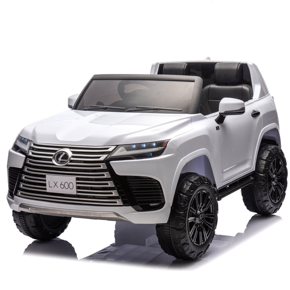 Kids Bike Licensed LEXUS LX600 24V Two-seater Kids Ride On Car W/Parents Control,Seat width 20 inches,2WD,Four-wheel suspension,Bluetooth,MP3,Music,Adjustable volume,Power display,Speeds 1.86-3.11MPH