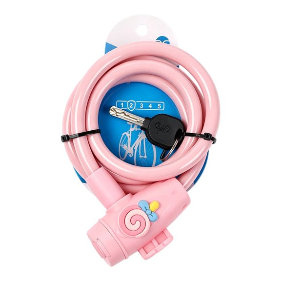 Kids Bike Lock with Long Steel Cable, 5 Number Opening, Keyless Lock for School Gate Use and Daily Stop Parking