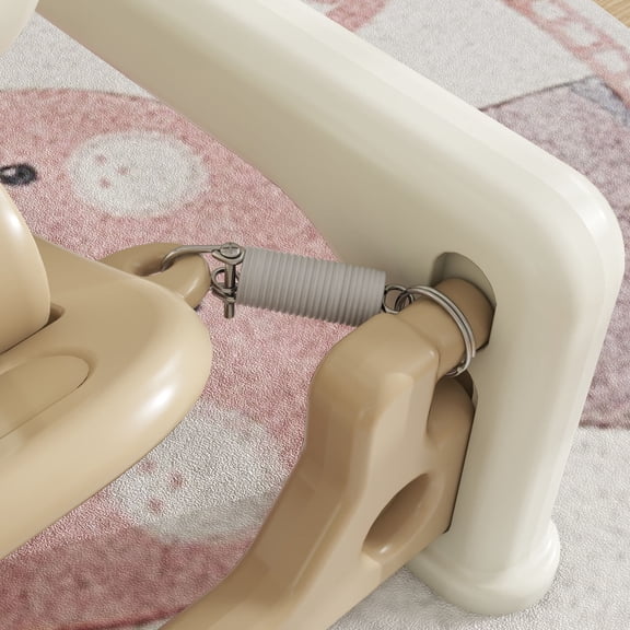 Kids Bike Qaba 5 in 1 Rocking Horse for Toddlers Years 1-6, Kids Spring Ride on Horse Balance Bike with Detachable Balance Board, Push Handle & Footrest for Baby Boys and Girls, Cream White,Boys Bike