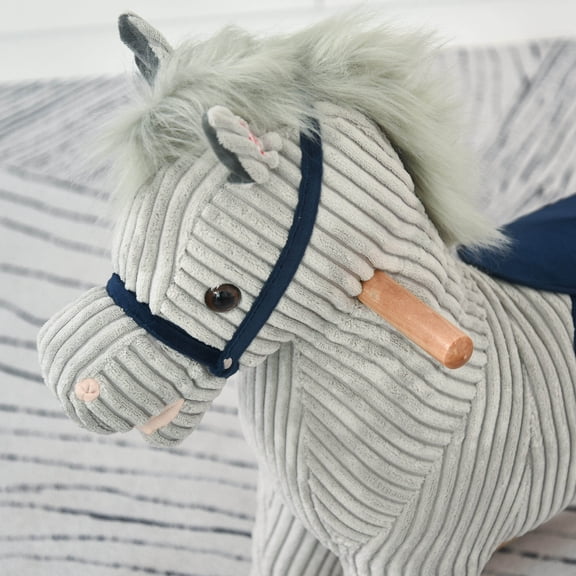 Kids Bike Qaba Kids Rocking Horse for Toddler 3-5, Plush Ride on Horse Wooden Rocker with Realistic Sounds, Gray,Boys Bike