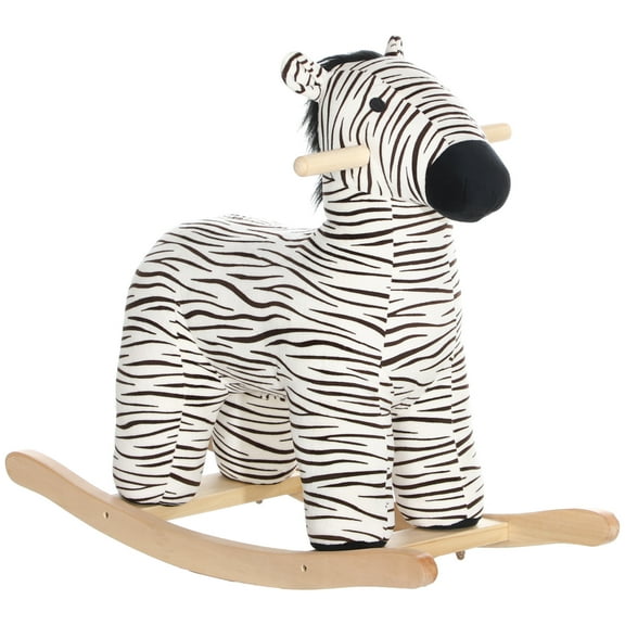 Kids Bike Qaba Rocking Horse, Kids Rocking Animal, Zebra Shaped Ride on Horse with Realistic Sound for Boys & Girls 2-4 Years, Black,Boys Bike