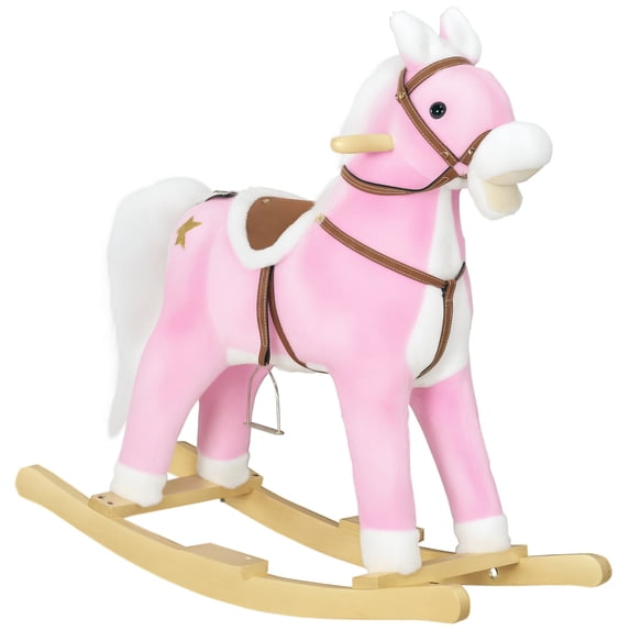Kids Bike Rocking Horse with Sound, Ride on Horse with Saddle, Toddler Rocker, Gift for 3-8 Year Old, Pink,Boys Bike