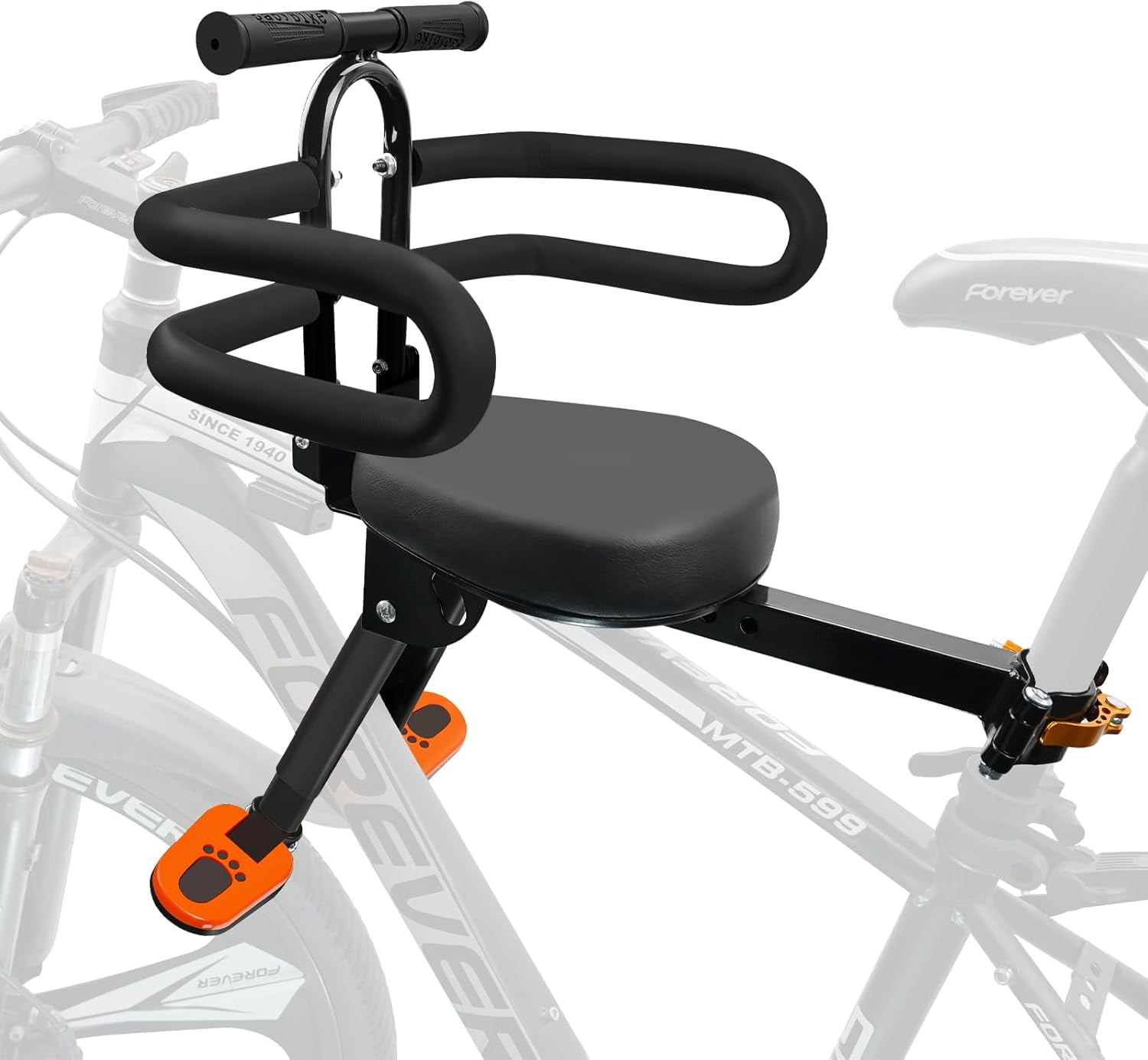 Kids Bike Seat with Handlebar Attachment, Detachable Front Mounted