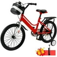 thumbnail image 1 of Kids Bike for Boys and Girls 16 18 inch Bicycle with Basket, Training Wheels, Ajustable Handlebars and Seat, Blue, 1 of 12