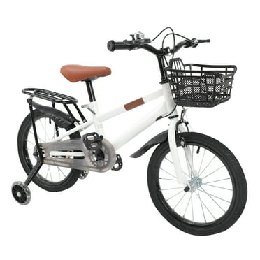 Kids Bike for Boys and Girls, 16 Inch Kids Bicycles with Training Wheels, Easy to Install, White
