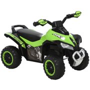 Kids Bikes Aosom NO Power Kids Ride On Push Car, Ride Racer, Foot-to-floor Sliding Car, Walking ATV Toy with Music, Lights, for 1.5-3 Years Old, Green,Kids Riding Toys