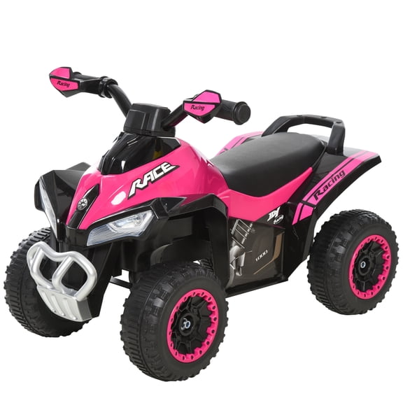Kids Bikes Aosom NO Power Kids Ride On Push Car, Ride Racer, Foot-to-floor Sliding Car, Walking ATV Toy with Music, Lights, for 1.5-3 Years Old, Pink,Kids Riding Toys