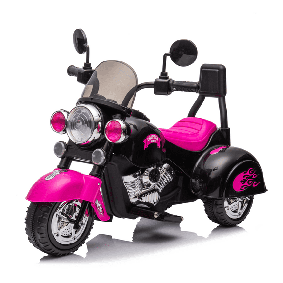 Kids Bikes Kids Ride On Motorcycle Toy, 3-Wheel Chopper Motorbike with LED Colorful Headlights Horn, Pink 6V Battery Powered Riding on Electric Harley Motorcycle for Boys Girls,Kids Riding Toys
