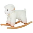thumbnail image 1 of Kids Bike Lamb Rocking Horse Sheep, Nursery Stuffed Animal Ride On Rocker for Kids, Wooden Plush, White,Boys Bike, 1 of 5