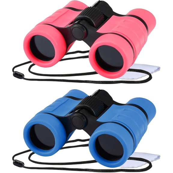 Kids Binoculars 2-Pack, 5x Magnification Shockproof Toy Set