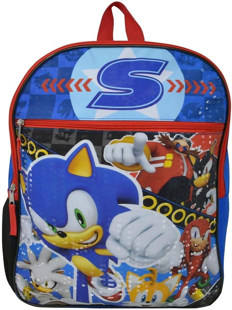 Kids Bioworld Sonic The Hedgehog backpack 16" with Large front pocket