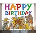thumbnail image 1 of Ambesonne Birthday Party Curtains 2 Panel Set, Streets Dogs Animals, 108" x 96", Multicolor, 1 of 3