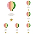 thumbnail image 1 of Kids Birthday Hot Air Balloon Garland – 3D Large Paper Hanging Decoration, Rainbow Balloon with Clouds & Stars, Perfect for 1st, 2nd, 3rd Birthday Party 5PCS, 1 of 7
