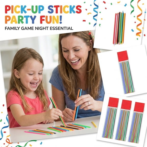 Kids Birthday Party Games, Party GamesforKids, 7inPlastic, Pick Up Sticks Original Game, Birthday Party FavorsforKids 4-8, Catching Sticks Game, Bulk Party Favors, Random