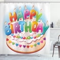 thumbnail image 1 of Ambesonne Birthday Party Shower Curtain, Cake Candles Hearts, 69"Wx75"L, Multicolor, 1 of 3