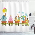 thumbnail image 1 of Ambesonne Birthday Party Shower Curtain, Birthday Cake Animal, 69"Wx75"L, Multicolor, 1 of 3