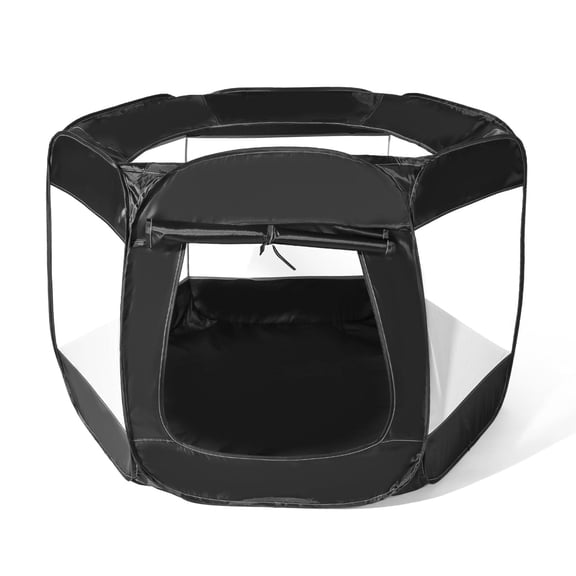 Kids Black Ball Pit with Curtain Large Pop Up Childrens Ball Pits Tent for Toddlers Playhouse Baby Crawl Playpen with Zipper Storage Bag, Balls Not Included