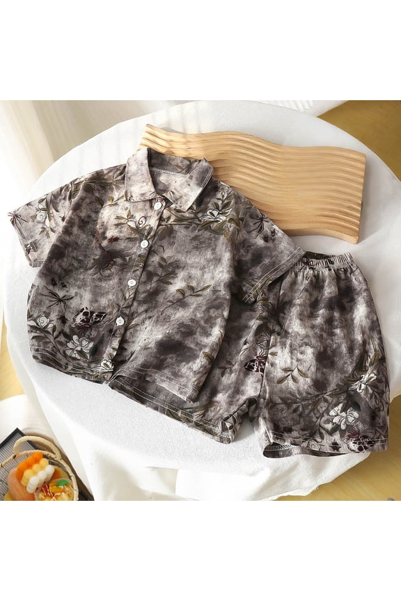 Kids Black Cotton Boys Matching Set Casual Pullover Shorts Outfit 2 Piece Kids Youth,Size 3-4 T