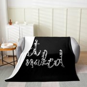 Kids Black Gray Leopard Fleece Throw Blanket Get Naked Flannel Blanket Plush Fuzzy for Boys Girls Teens Modern Urban Cheetah Simple Bedroom Decor Breathable Soft Lightweight 40" x 50"